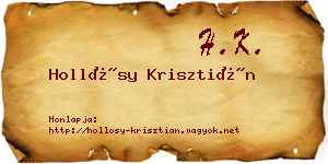 Hollósy Krisztián névjegykártya